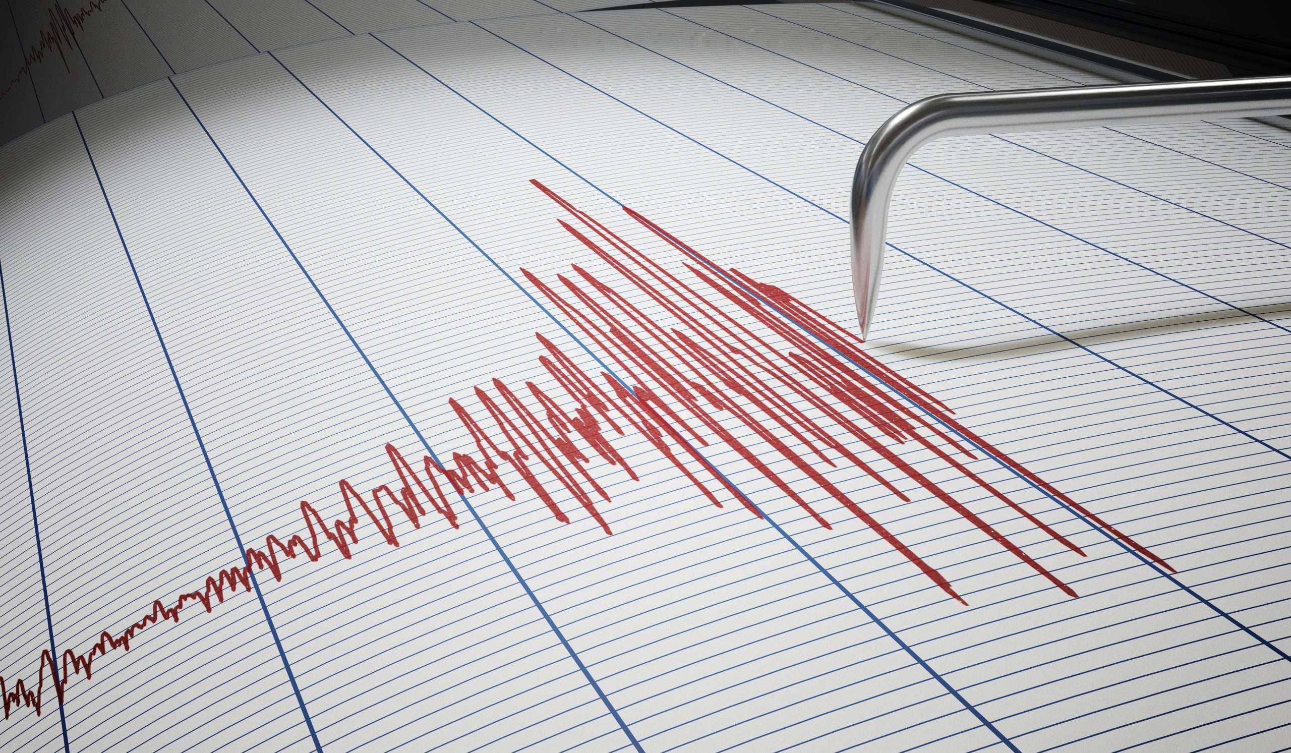 Seismograph for earthquake detection or lie detector is drawing